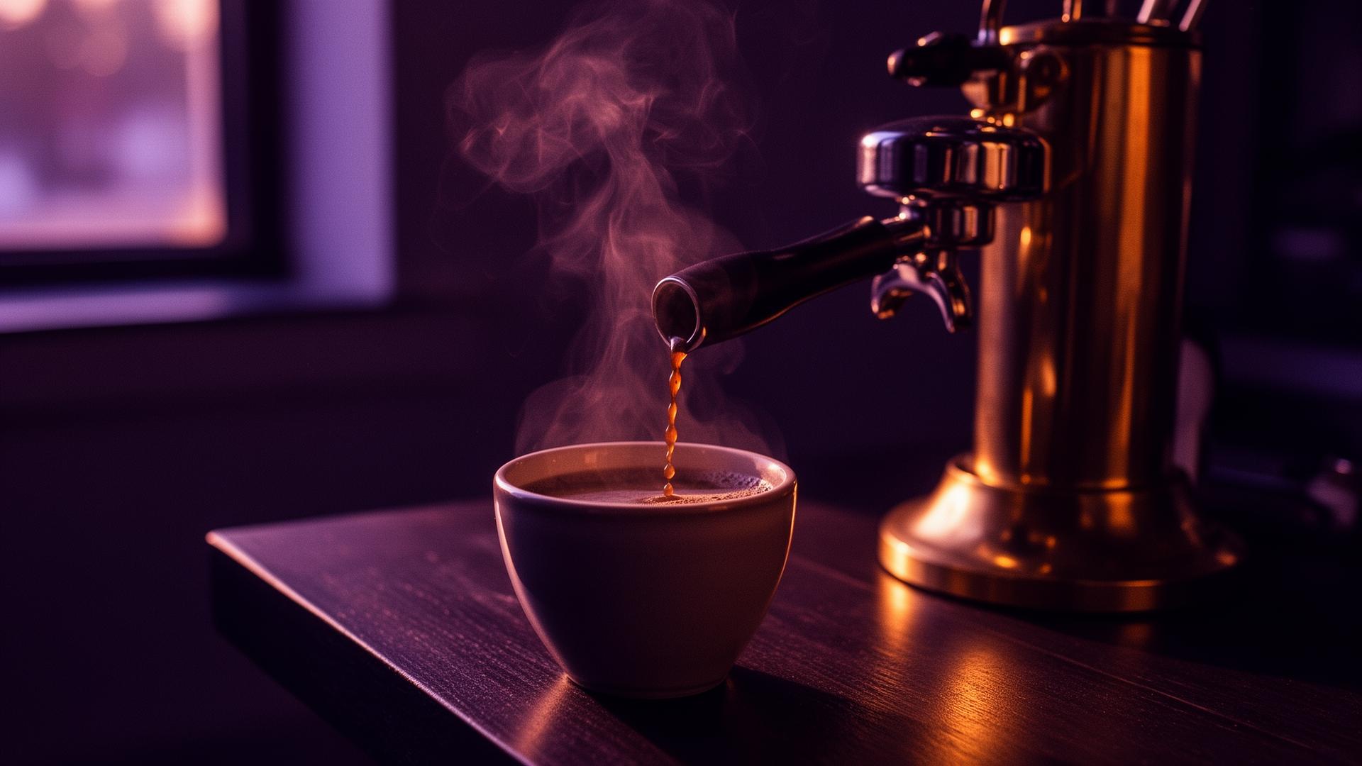 Morning coffee in a cafe